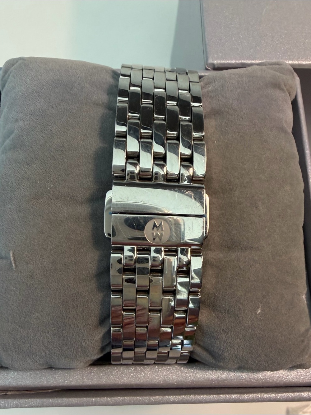 Michele Silver-Tone Stainless Steel Chronograph Watch with White Dial - Picture 7 of 12